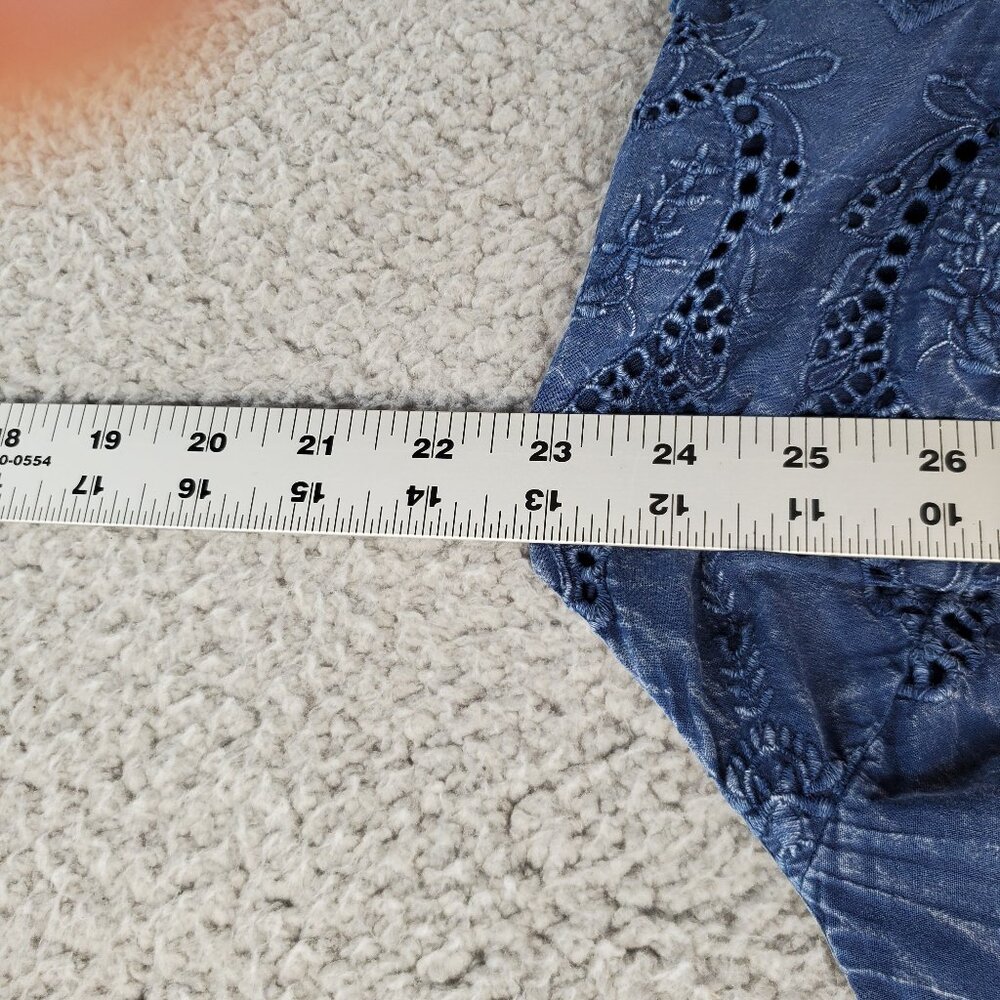 Lucky Brand Schiffly Embroidered Crisscross Strap Bib Dress - Picture 5 of 13